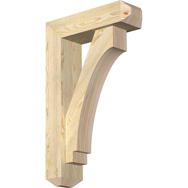 Ekena Millwork Imperial Craftsman Rough Sawn Bracket w/ Offset Brace, Douglas Fir, 6"W x 20"D x 32"H BKT0604X20X32IMP04RDF - main